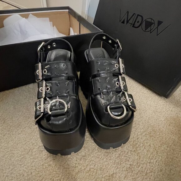 New Dolls Kill Widow Fury Mood Platform Sandals - Picture 2 of 8